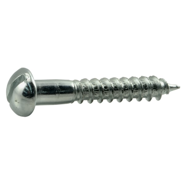 Midwest Fastener Wood Screw, #10, 1-1/4 in, Zinc Plated Steel Round Head Slotted Drive, 45 PK 61303 - main